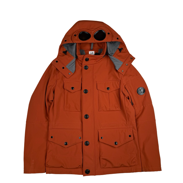 CP Company Orange Fleece Lined Soft CP Shell Goggle Jacket - Small (46)