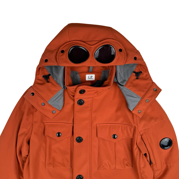 CP Company Orange Fleece Lined Soft CP Shell Goggle Jacket - Small (46)