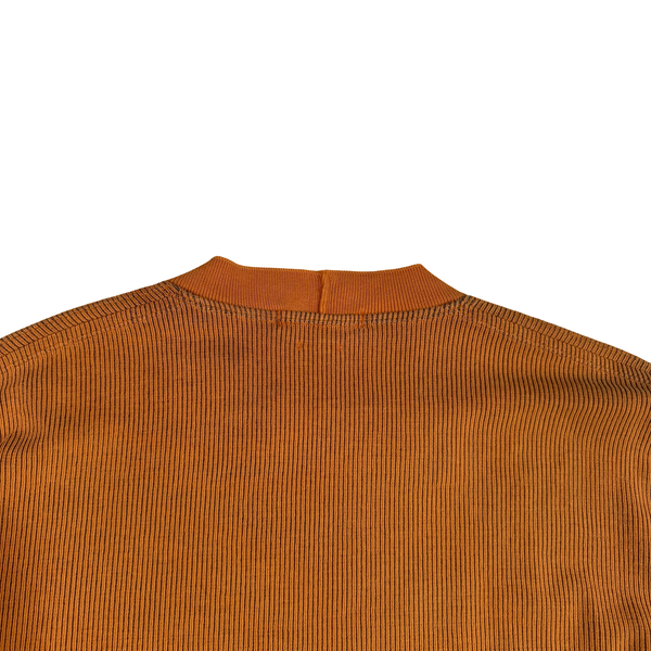 Stone Island Vintage 2004 Orange Cotton/Nylon Blend Knit Compass Jumper - XL