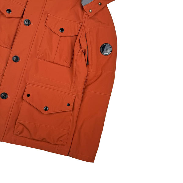 CP Company Orange Fleece Lined Soft CP Shell Goggle Jacket - Small (46)
