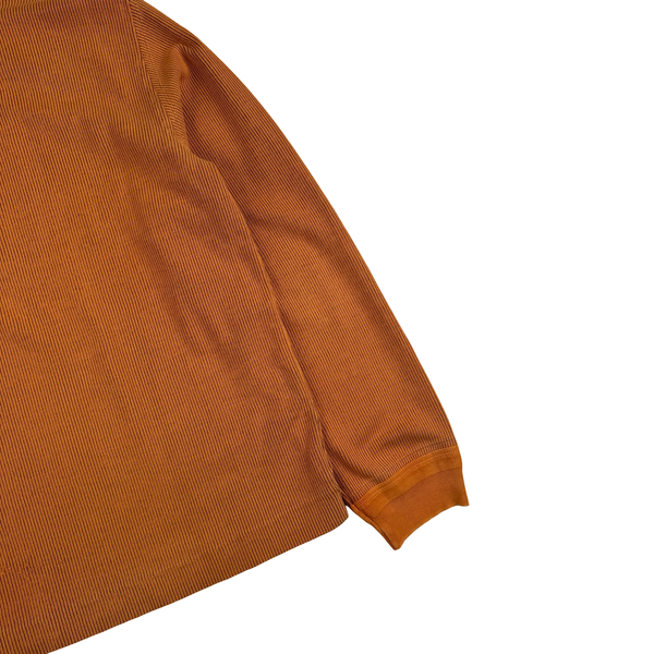 Stone Island Vintage 2004 Orange Cotton/Nylon Blend Knit Compass Jumper - XL