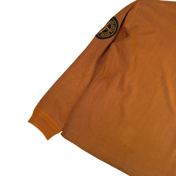 Stone Island Vintage 2004 Orange Cotton/Nylon Blend Knit Compass Jumper - XL