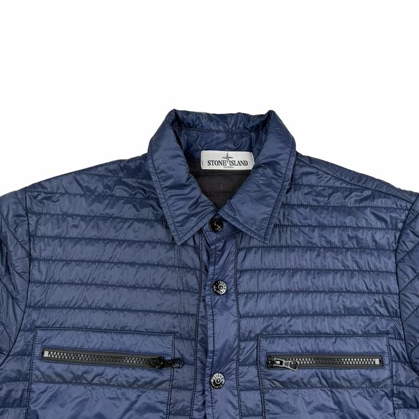 Stone Island 2012 Blue Micro Rip Stop 7 Den Quilted Jacket - Medium