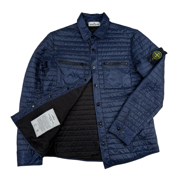 Stone Island 2012 Blue Micro Rip Stop 7 Den Quilted Jacket - Medium