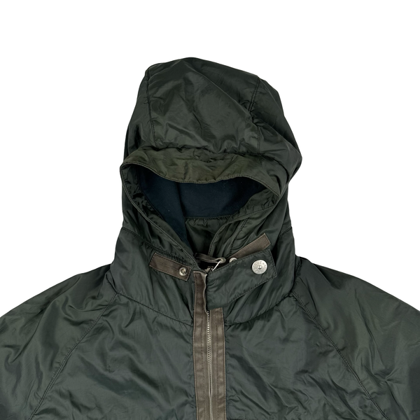 Stone Island 2000 Forest Green Vintage Fleece Lined Nylon Jacket - XXL