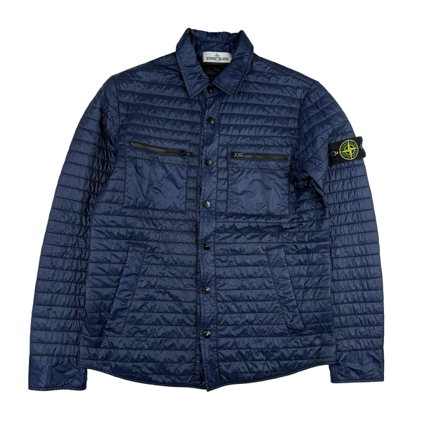 Stone Island 2012 Blue Micro Rip Stop 7 Den Quilted Jacket - Medium