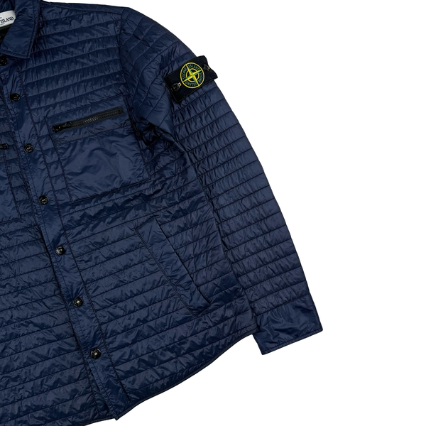 Stone Island 2012 Blue Micro Rip Stop 7 Den Quilted Jacket - Medium