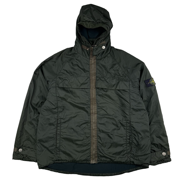 Stone Island 2000 Forest Green Vintage Fleece Lined Nylon Jacket - XXL