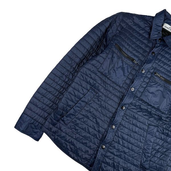 Stone Island 2012 Blue Micro Rip Stop 7 Den Quilted Jacket - Medium