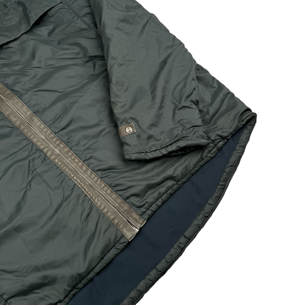 Stone Island 2000 Forest Green Vintage Fleece Lined Nylon Jacket - XXL