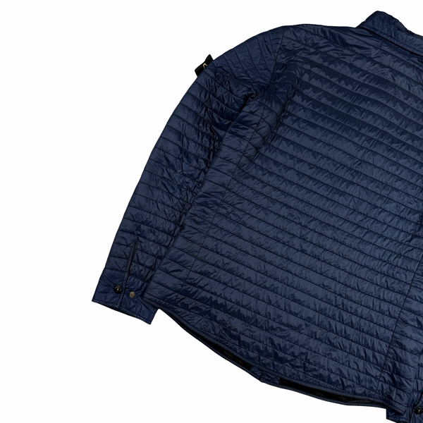 Stone Island 2012 Blue Micro Rip Stop 7 Den Quilted Jacket - Medium