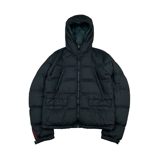 Prada Navy Nylon Padded Puffer Jacket - Large