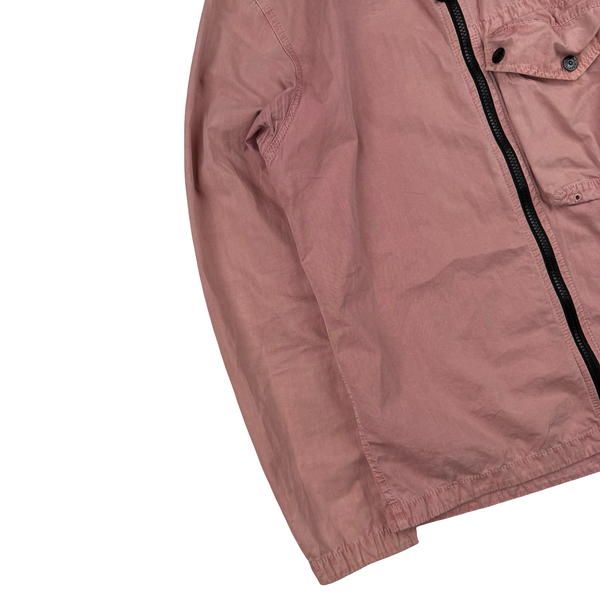 Stone Island 2021 Pink Cotton Zipped Overshirt - Small
