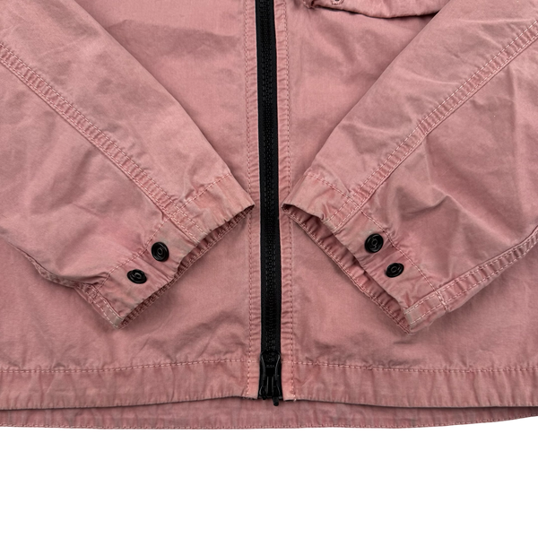 Stone Island 2021 Pink Cotton Zipped Overshirt - Small