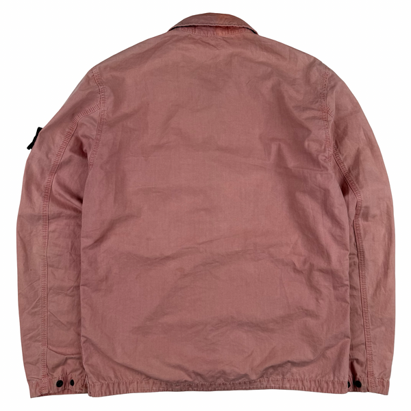 Stone Island 2021 Pink Cotton Zipped Overshirt - Small