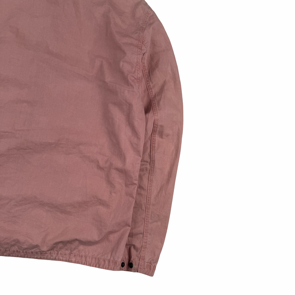 Stone Island 2021 Pink Cotton Zipped Overshirt - Small