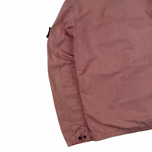 Stone Island 2021 Pink Cotton Zipped Overshirt - Small