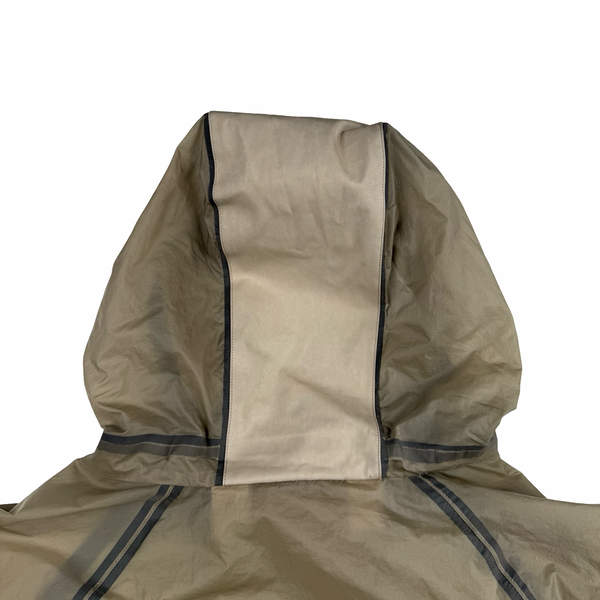 Ten C Beige Translucent Lightweight Short Combo Bonded Parka Jacket - Large (50)