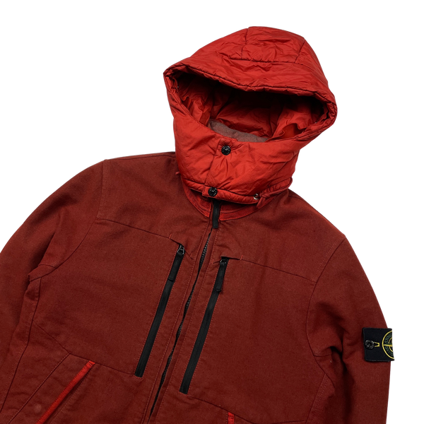 Stone Island Red Saia Doppia Faccia Winter Jacket - Large