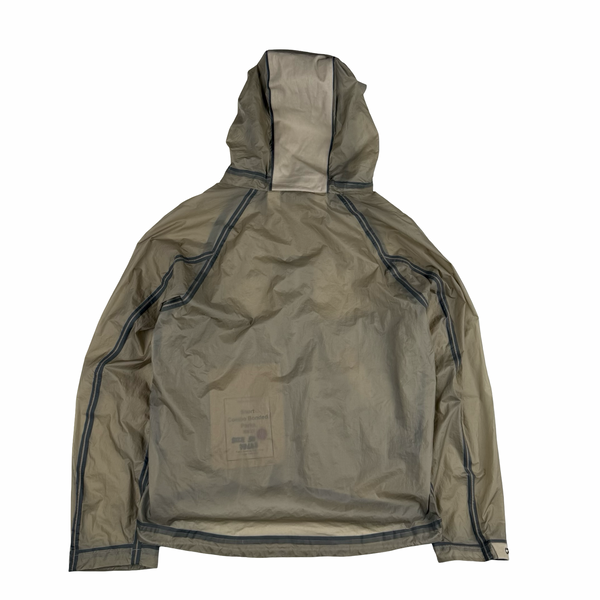 Ten C Beige Translucent Lightweight Short Combo Bonded Parka Jacket - Large (50)