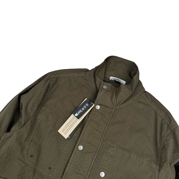 Stone Island 2025 Khaki MIL-SPEC Stretch Ripstop-TC Zipped Jacket - Large