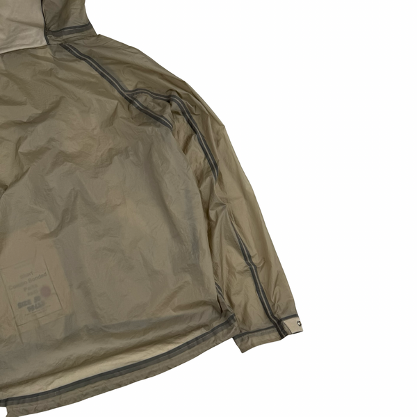 Ten C Beige Translucent Lightweight Short Combo Bonded Parka Jacket - Large (50)