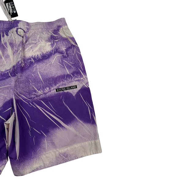 Stone Island 2024 Purple Tracery Spellout Shorts - 30"
