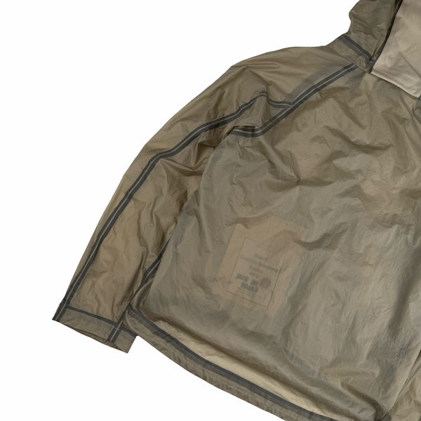 Ten C Beige Translucent Lightweight Short Combo Bonded Parka Jacket - Large (50)