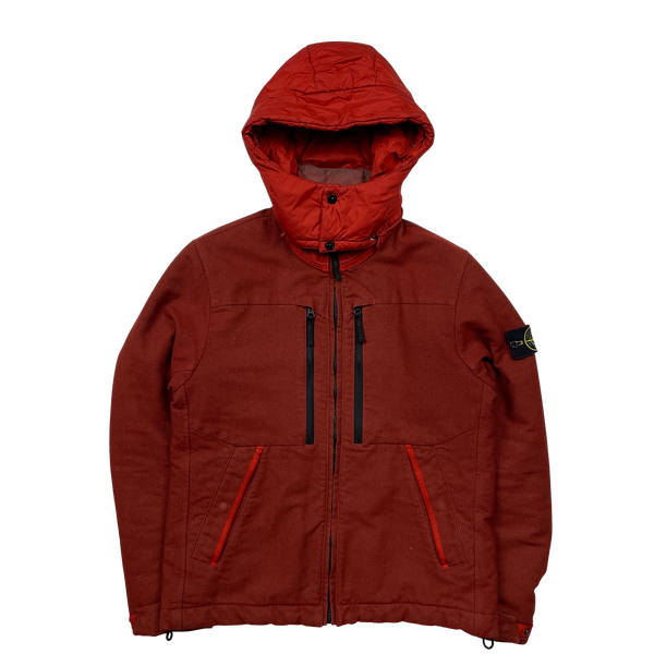 Stone Island Red Saia Doppia Faccia Winter Jacket - Large