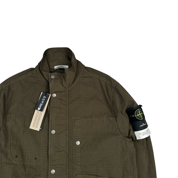 Stone Island 2025 Khaki MIL-SPEC Stretch Ripstop-TC Zipped Jacket - Large