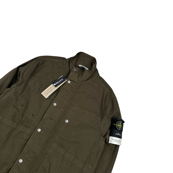 Stone Island 2025 Khaki MIL-SPEC Stretch Ripstop-TC Zipped Jacket - Large