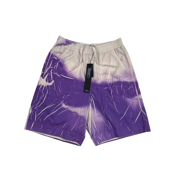 Stone Island 2024 Purple Tracery Spellout Shorts - 30"