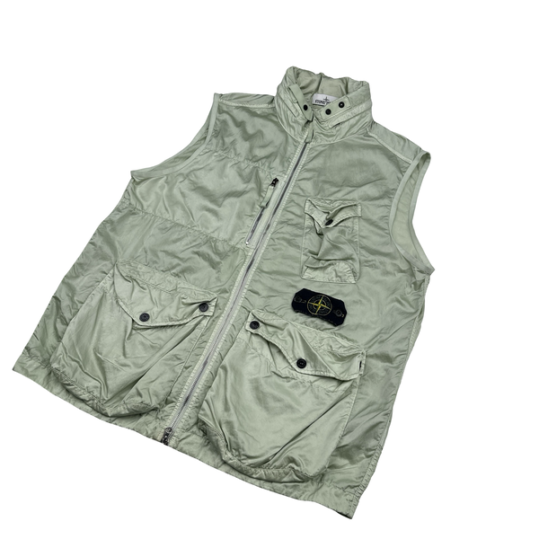 Stone Island 2019 Light Green Nylon Raso-TC Gilet - Large