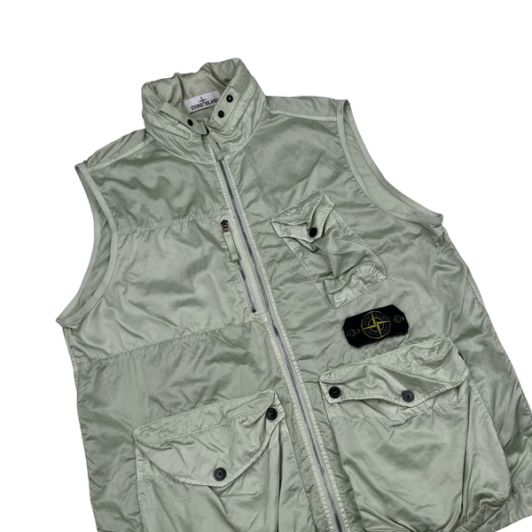 Stone Island 2019 Light Green Nylon Raso-TC Gilet - Large