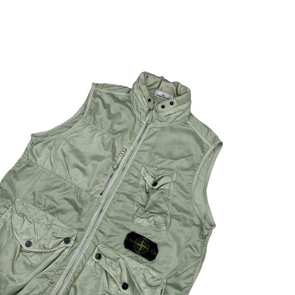 Stone Island 2019 Light Green Nylon Raso-TC Gilet - Large
