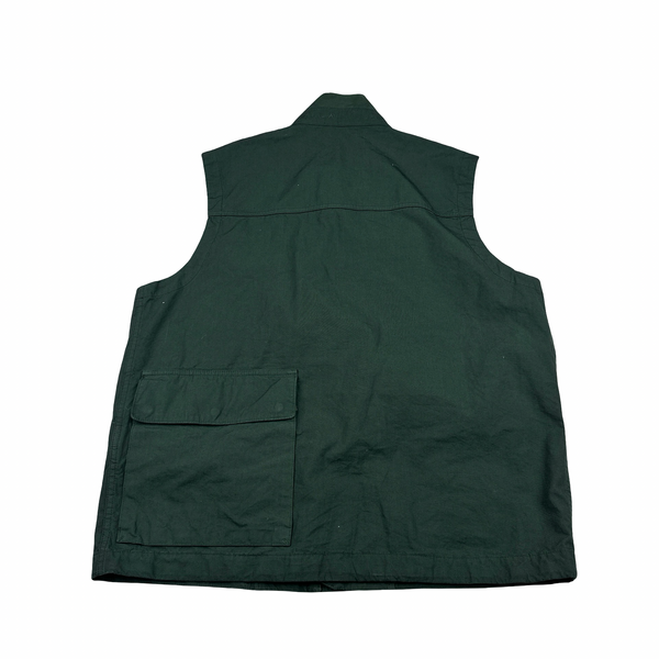 Stone Island 2025 Green Canvas Weave Cotton Vest - Large