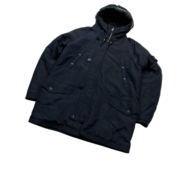 Stone Island Navy Oxford Nylon Parka Jacket - XXL