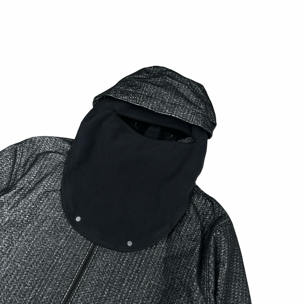 Stone Island 2022 Black Needle Punched Reflective Balaclava Jacket - XL