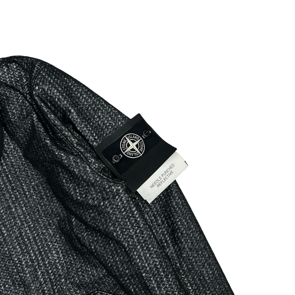 Stone Island 2022 Black Needle Punched Reflective Balaclava Jacket - XL
