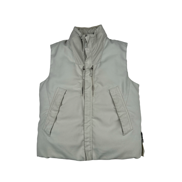 Stone Island 2016 White Reverse Raso Poly Gilet - Medium