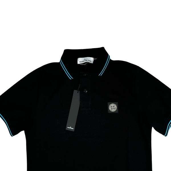 Stone Island Black Cotton Polo Shirt - Small