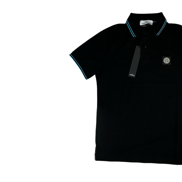 Stone Island Black Cotton Polo Shirt - Small