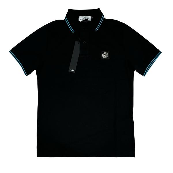 Stone Island Black Cotton Polo Shirt - Small