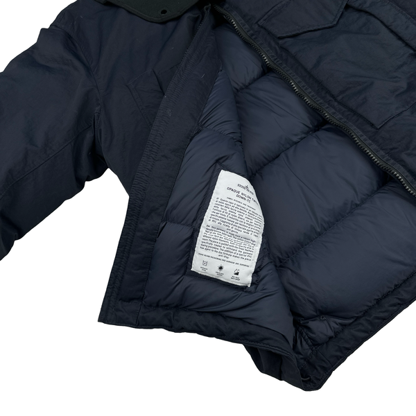 Stone Island 2022 Navy Opaque Nylon Twill Down-TC Bally Puffer Jacket - Large