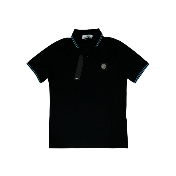 Stone Island Black Cotton Polo Shirt - Small