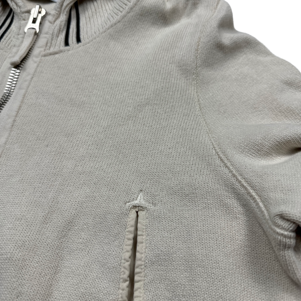 Stone Island 2007 Cream Cotton Fine Knit Hoodie - Medium