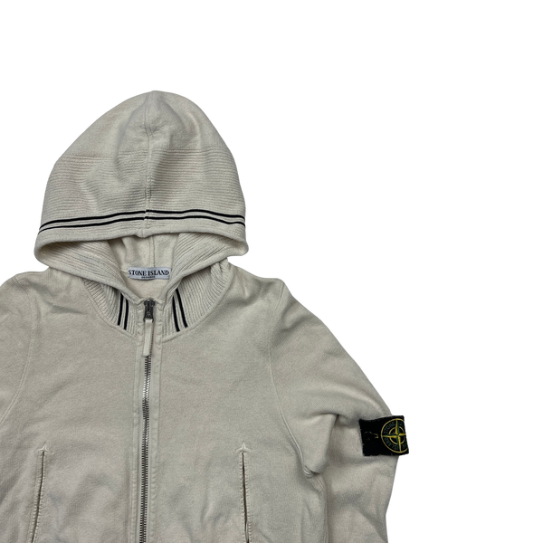 Stone Island 2007 Cream Cotton Fine Knit Hoodie - Medium