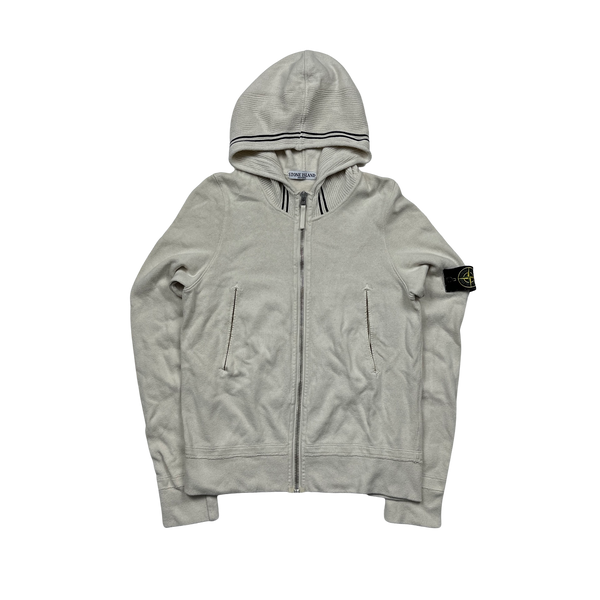 Stone Island 2007 Cream Cotton Fine Knit Hoodie - Medium