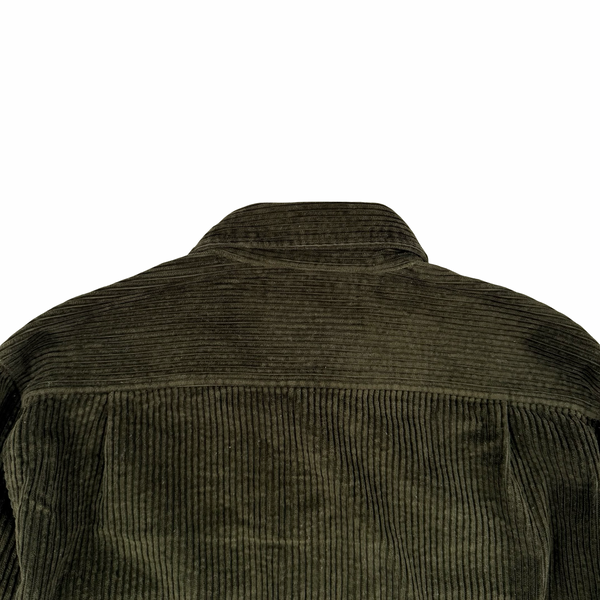 Stone Island 2023 Khaki Green Cotton Corduroy Buttoned Overshirt - Large