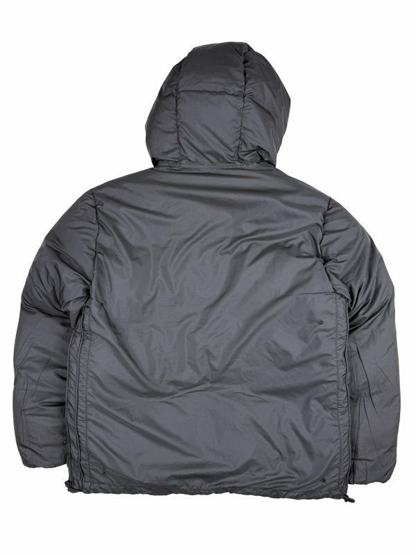 Stone Island 2023 Silver Grey/Black Reversible Nylon Metal Down Centre Badge Puffer Jacket - Medium